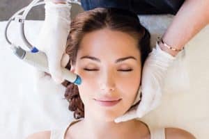 Woman getting a Hydrafacial to prep her  skin for spring