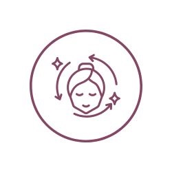 Glowing face icon showcasing the ability to redeem credits for powerful skin treatments with the EvolvU Membership