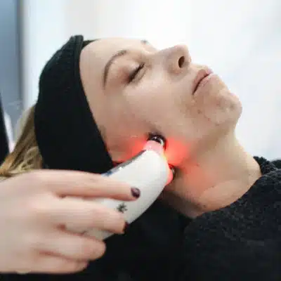A person receiving Laser Hair Removal