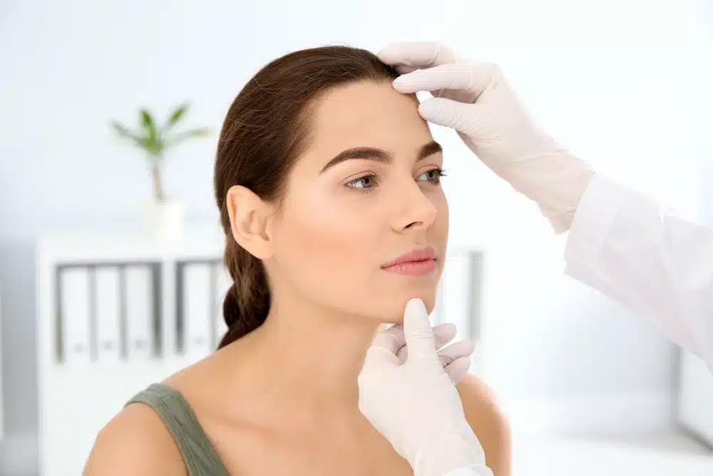 Woman getting a skin consultation